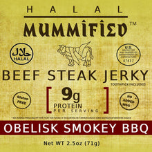 Load image into Gallery viewer, Beef Steak Jerky - Obelisk Smokey BBQ 2.5 oz