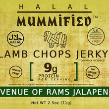 Load image into Gallery viewer, Lamb Chops Jerky - Avenue of Rams Jalapeño 2.5 oz
